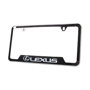 Carbon Fiber Vinyl License Plate Frame Cover Stainless Steel For Lexus