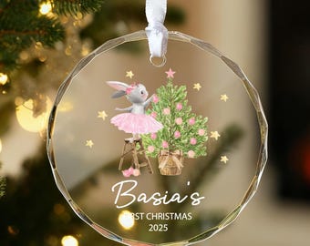 Adorno navideño para bebé niña, primer adorno navideño personalizado para bebé, primer adorno navideño del bebé, adorno personalizado para bebé, recuerdo navideño