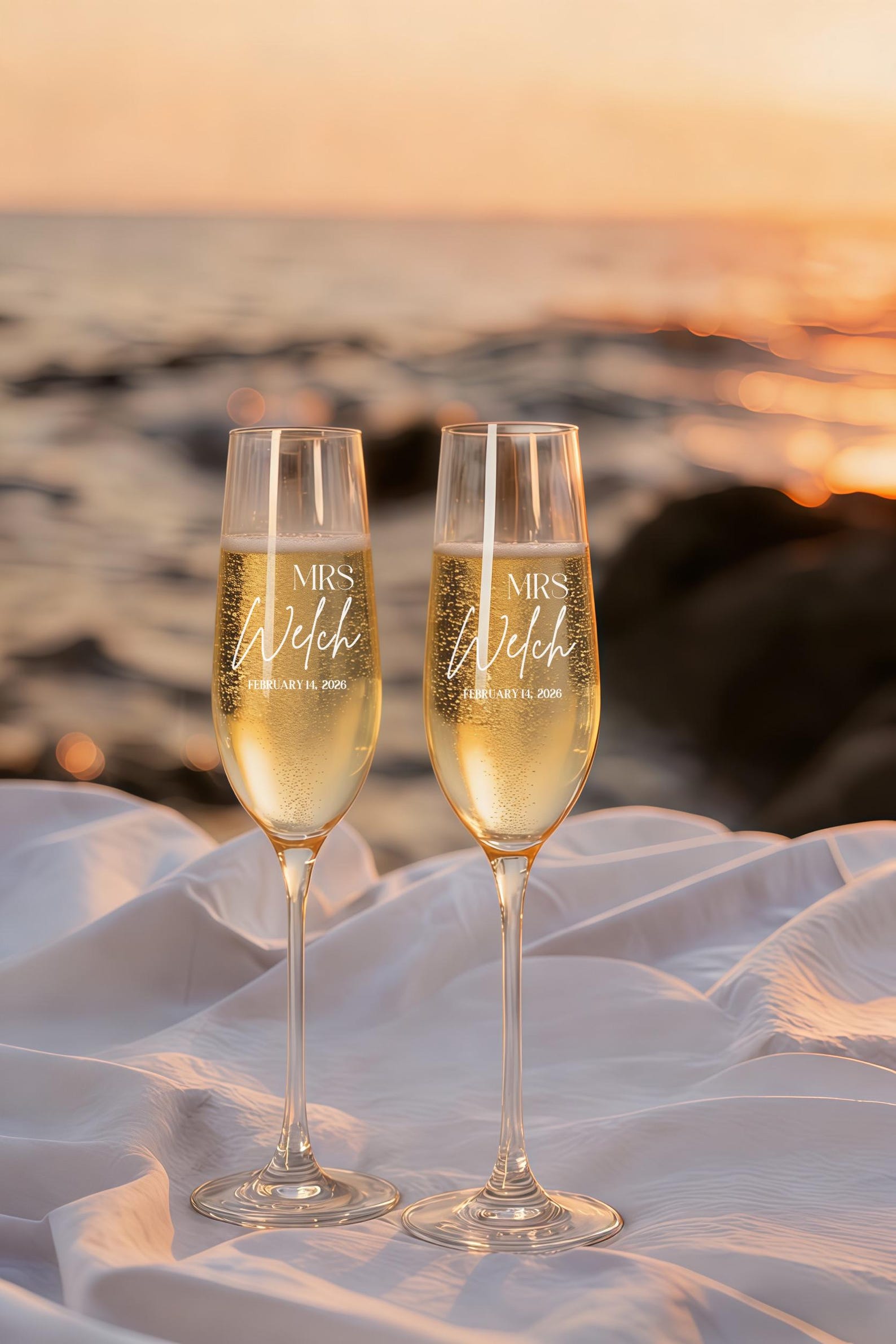 Personalized Wedding Champagne Flutes