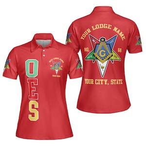 Custom Name Order of the Eastern Star Masonic Women 3D Polo Shirt Size S-5XL