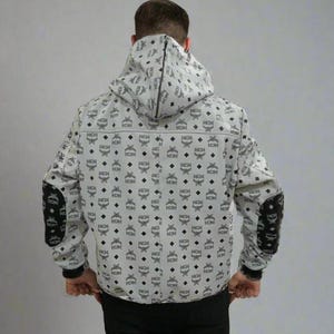 Men MCM Bomber Jacket, Men Genuine Cowhide Leather Bomber Jacket With Butterfly Hood