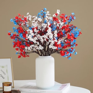 10pcs 4th of July Baby’s Breath – Patriotic Silk Flowers for Independence Day Decor