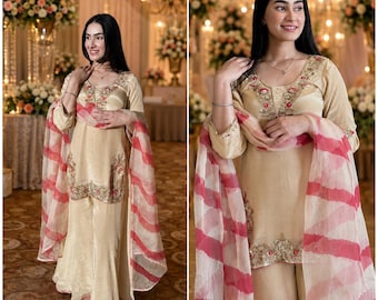 salwar kameez women suit salwar Embroidered Palazzo Suit for Women Pakistani Wedding Guest Dress | Designer Salwar Kameez cotton salwar suit