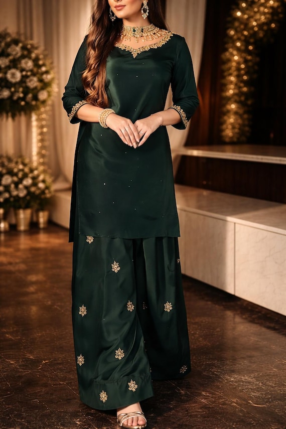 women pakistani clothes Ethnic Dress | Designer Anarkali Kurta Set women kurta sets  shalwar kameez Black Embroidered women shalwar kameez