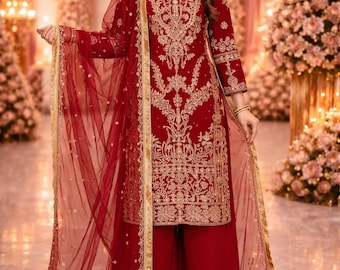 Salwar Kameez for Women Designer Ethnic Suit Heavy Embroidered Pakistani Suit  Embroidered Party Wear Salwar Kameez Set Shalwar suit Shalwar