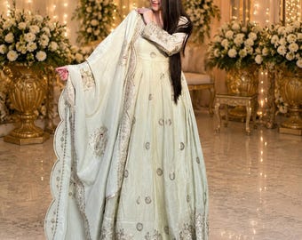anarkali dress Anarkali Gown for Women with Dupatta Pakistani Salwar Kameez | Indian Wedding Dress Eid Party Wear Outfit Suit cotton salwar