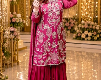 Sharara suit salwar kameez ready to wear Pakistani shalwar kameez Pakistani Sharara Suit for Women | Party Wear Salwar Kameez with Dupatta