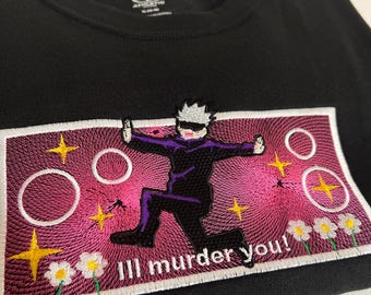 Embroidered Anime Sweater • Blindfolded Sorcerer sweatshirt