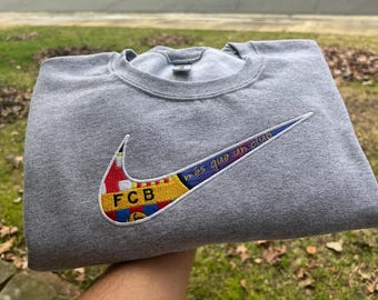 Barcelona-Inspired Embroidered Sweatshirt – Custom City Colors Crewneck