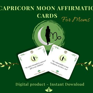 Cartes d'affirmation de la lune Capricorne pour les mamans