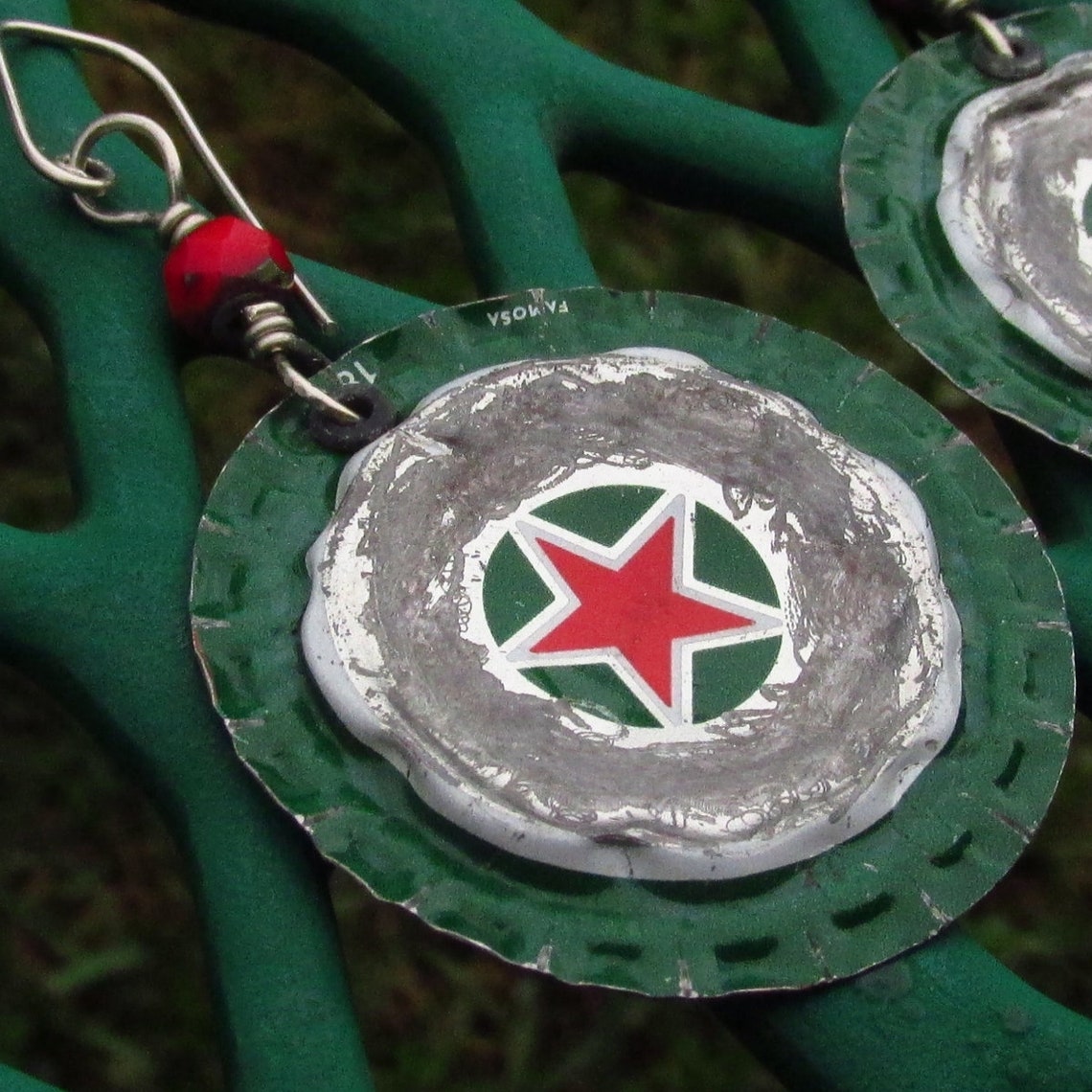 Star of the Show Recycled Beer Cap Earrings Etsy