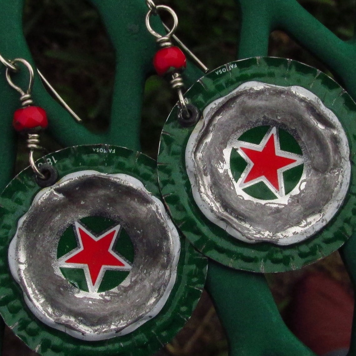 Star of the Show Recycled Beer Cap Earrings Etsy