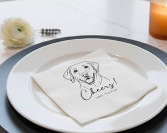 Custom Pet Portrait Napkins | Wedding & Party Favors