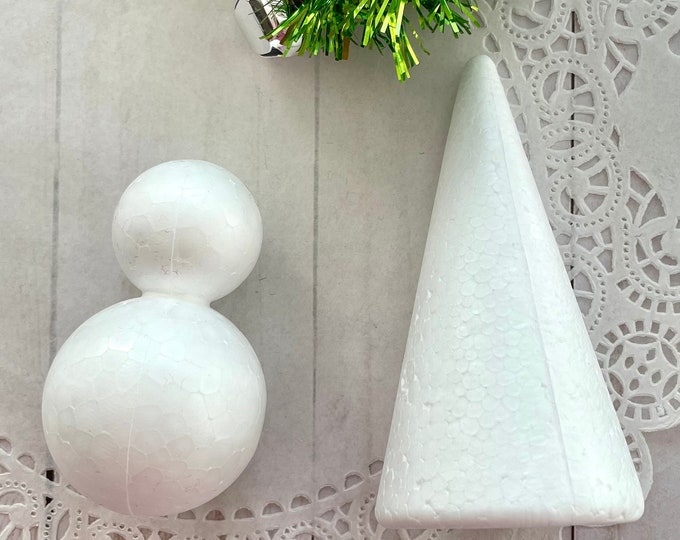 White Foam Cones Styrofoam Trees Blank Christmas Styrofoam Snowman ...