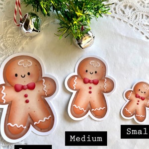 Gingerbread Man Stickers Waterproof laptop sticker Christmas Winter Sticker Waterproof sticker stocking stuffer vinyl decal mom dad baby  F7