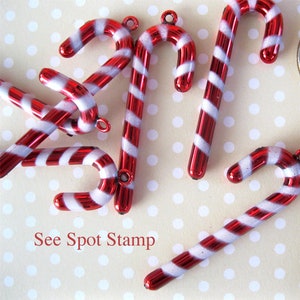Christmas Candy Cane embellishment Mini decoration red white stripe Charms faux peppermint candycane 15  cards Christmas hlw1