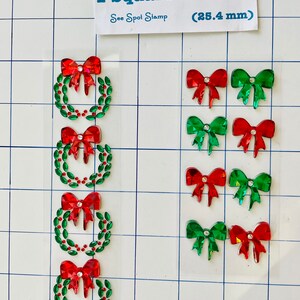 Christmas Gemstone Stickers adhesive gems winter snowflakes poinsettia red flower Pine Trees Cardinal birds holly berryr rhinestone jewel image 6