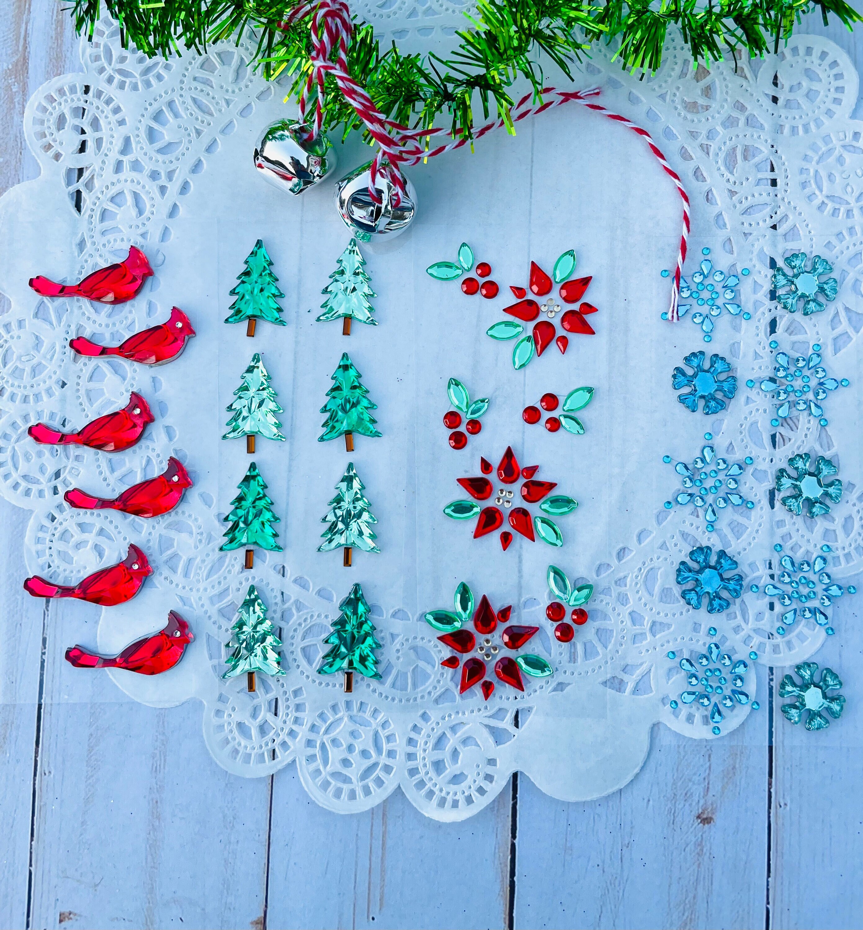 Christmas Gemstone Stickers Adhesive Gems Winter Snowflakes Etsy