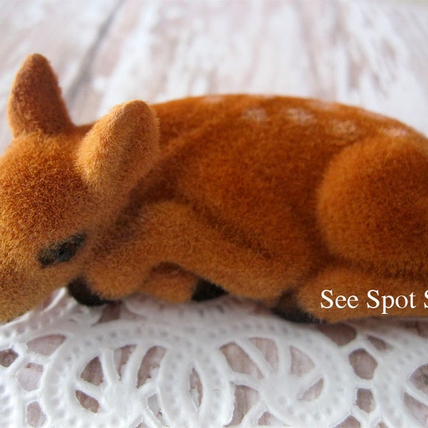 Miniature Deer Fawn mini Reindeer little Christmas Reindeer Putz Houses  fuzzy mini deer little deer small deer tiny deer  vintage deer  w1