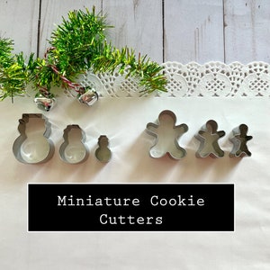Mini Christmas cookie cutters miniature snowman or gingerbread man dollhouse polymer clay