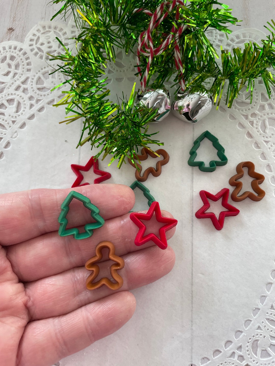 Mini Christmas Cookie Cutters Miniature Cookie Charms Embellishment Recipe Cards Little Small 