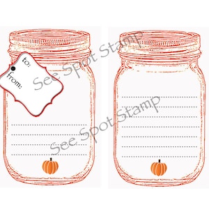Halloween Download digitale Barattolo di vetro Autunno Autunno barattolo di conserva download digitale jpeg etichette regalo prodotti da forno biglietti righe diario ricetta pdf