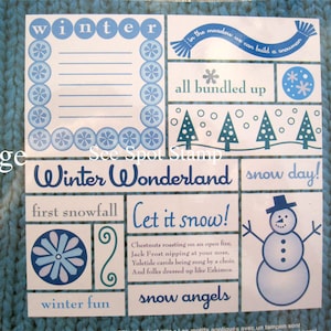 Clear Christmas Stamp Set Winter Snowman journaling winter wonderland sentiments let it snow in the meadow we can build a angels  w6