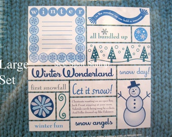 Clear Christmas Stamp Set Winter Snowman journaling winter wonderland sentiments let it snow in the meadow we can build a angels  w6