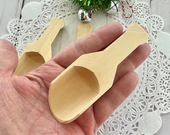 Small Wooden Scoops Spoons Christmas ornament blanks wood shovel natural wood  w2hl