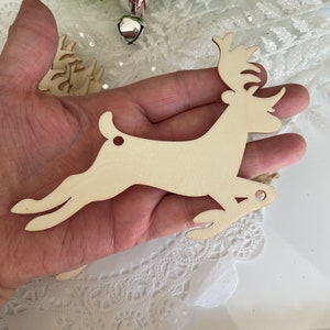 Wooden Reindeer Blanks Christmas ornament wood natural Christmas garland kit laser cut deer  w2hl