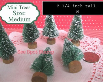 Miniature Christmas trees/ S12/ Brushed Trees multi color /Cupcakes and Cashmere/Vintage Christmas Decor