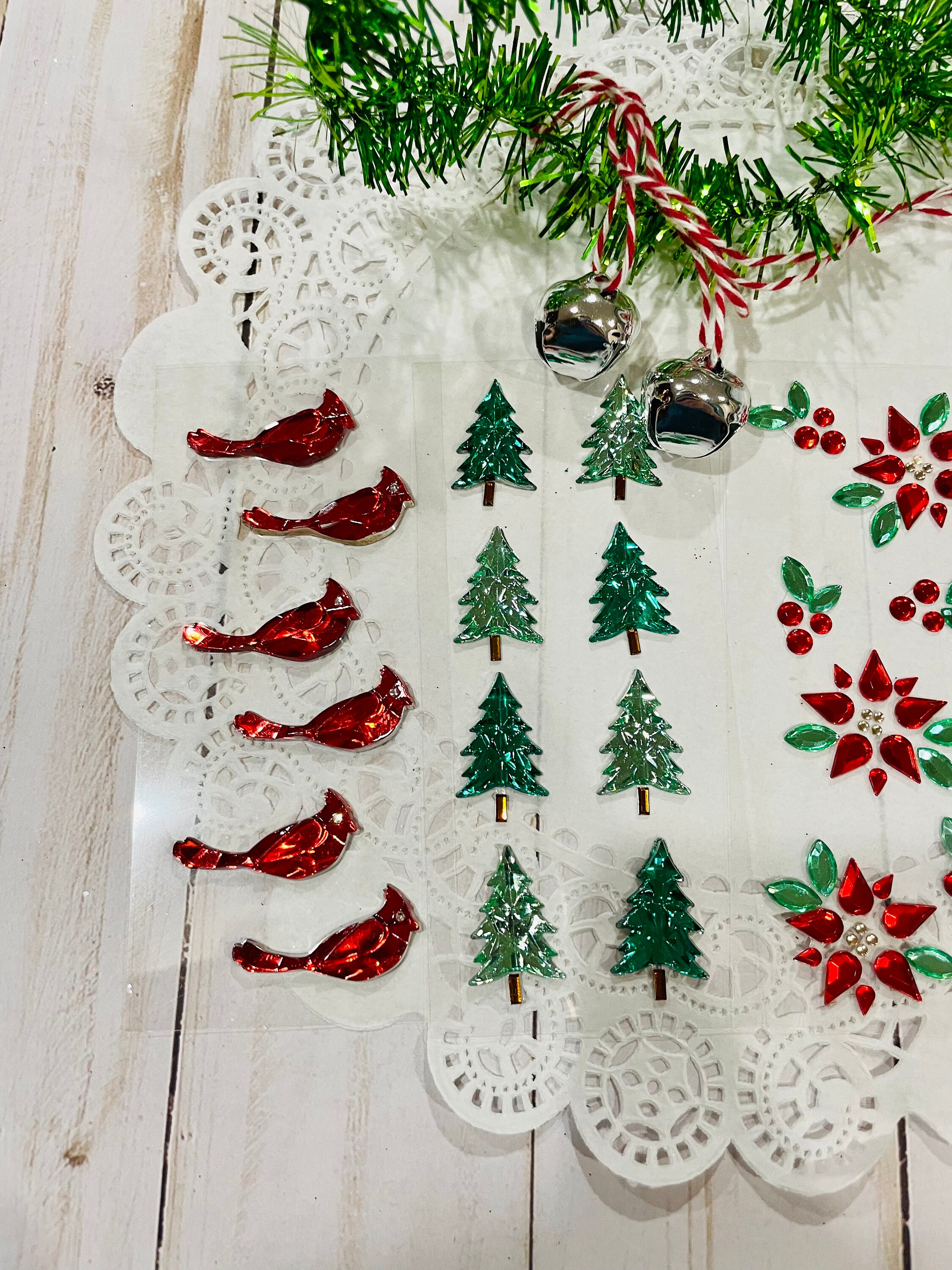 Christmas Gemstone Stickers Adhesive Gems Winter Snowflakes Etsy