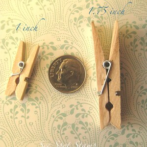 12 small Clothespins miniature mini wooden clothes pins tiny for cards crafting tags wooden pegs little clothes pins wood w3 画像 2