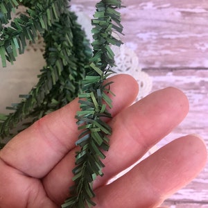 Mini Pine Garland  Christmas Tree Pine  miniature small little rope 30 ft greenery wire wired w4