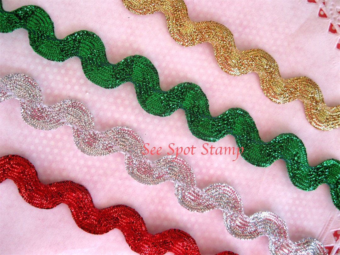 SILVER Rick Rack Ribbon Christmas Trim Metallic Shiny Sparkly Sparkle 2 ...