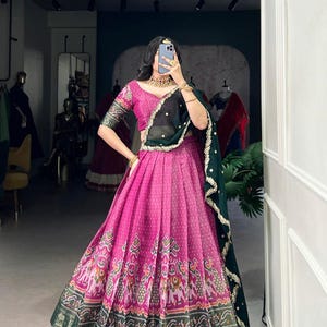 Designer Kanchipuram Half Saree, South Indian Lehenga Voni, South Indian Half Saree, South Indian Dress, South Indian Outfits, Pattu Lehenga