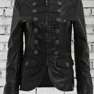 BASIC New Women's Black Leather Jacket 100% Pure Sheepskin Style Slim Fit Jacket