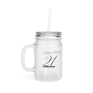 Verres personnalisés en pot Mason, pot Mason givré personnalisé, cadeau d&#39;anniversaire, décoration d&#39;intérieur rustique, tasse de style vintage