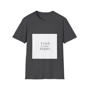 Inspirational Unisex Softstyle T-Shirt - Teach Love Inspire, Gift for Teachers, Motivational Apparel, Casual Wear, Positive Vibes, [...]