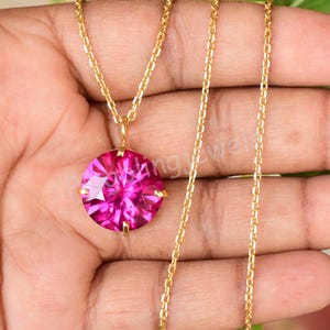 Livfullt rosa rubinhänge, 925 sterlingsilver, AGL-certifierad bild 4