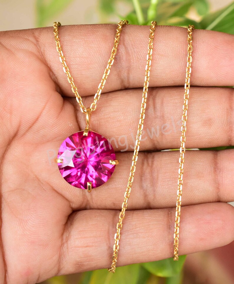 Livfullt rosa rubinhänge, 925 sterlingsilver, AGL-certifierad bild 4