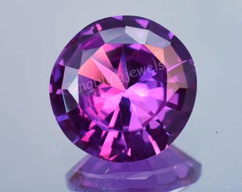 32.50 Ct Vibrant Purple Sapphire Gemstone – Round Shape – Rare Natural Sapphire for Rings & Pendants