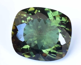 Natural Hiddenite Gemstone: 19.30 ct Green Cushion Cut, Afghanistan