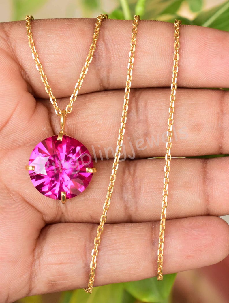 Livfullt rosa rubinhänge, 925 sterlingsilver, AGL-certifierad bild 1