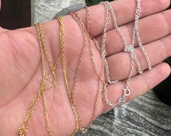925 Sterling Silver Cable Chain 20 inch Necklace Use With Pendant Women Gift