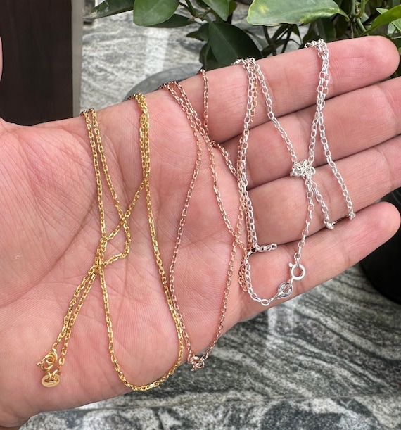 925スターリングシルバーケーブルチェーン20インチネックレス 