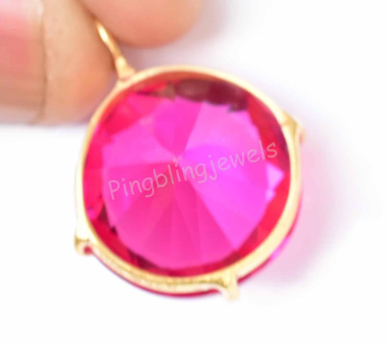 Livfullt rosa rubinhänge, 925 sterlingsilver, AGL-certifierad bild 7