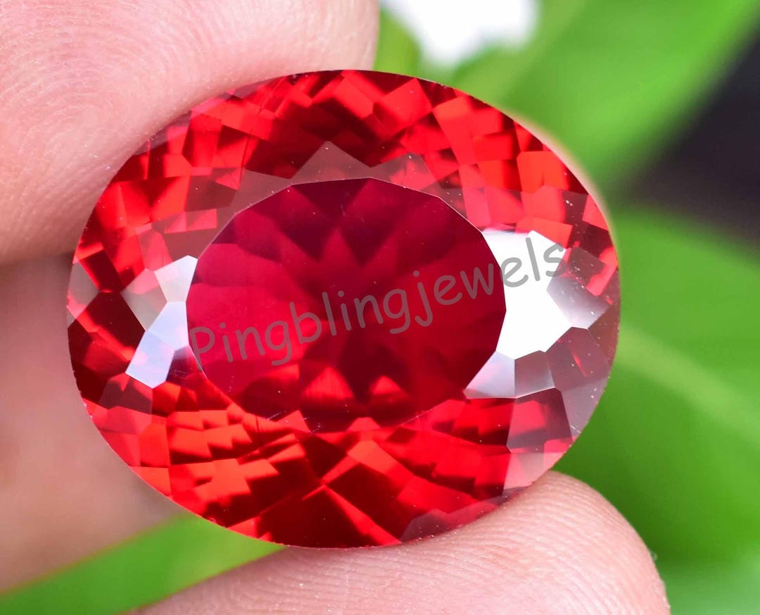Oval Shape Ruby 36.70 Ct Blood Red Ruby Oval Shape Mozambique Huge Size Loose Gemstone ...