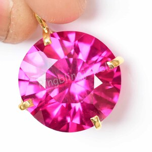 Livfullt rosa rubinhänge, 925 sterlingsilver, AGL-certifierad bild 5