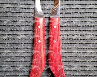 Coppia di coltelli per zoccoli - Coltello per zoccoli con puntale per ferratura in ottone